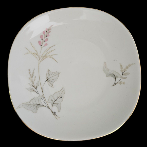 Edelstein Bavaria Germany Pink Floral Gold Trim 4.75" Bread Plates – Set of 2 - Picture 2 of 4